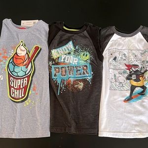 Three Piece Boys Sleeveless Shirt Set